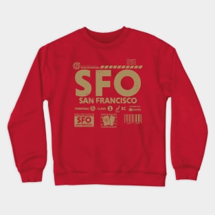 Vintage San Francisco SFO Airport Code Travel Day Retro Travel Tag Crewneck Sweatshirt